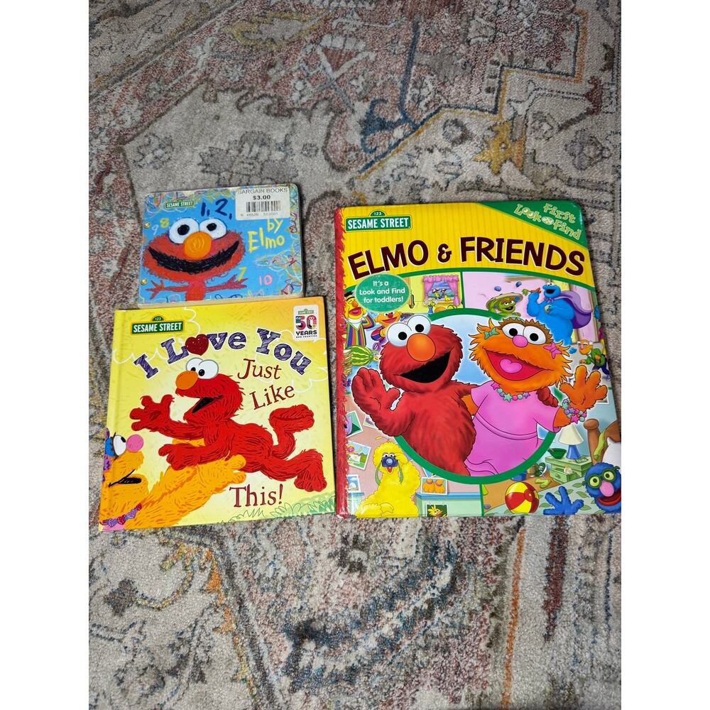 Elmo toddler book bundle- set of 3 with first look and find book and counting